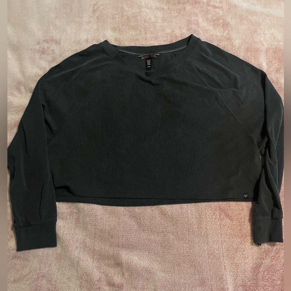 Victoria's Secret Cropped Ribbed Long Sleeve Top